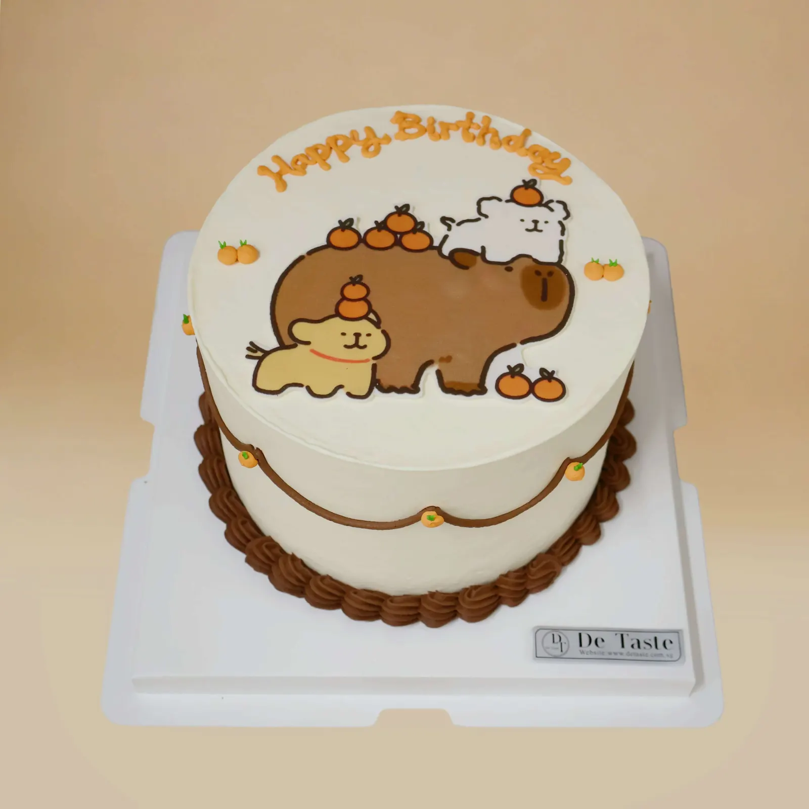 Capybara Orange Party Cake